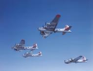 Asisbiz 42 106994 Boeing B-17G Fortress 8AF 381BG532BS VEK Little Guy third plane during a practise mission over England 1944